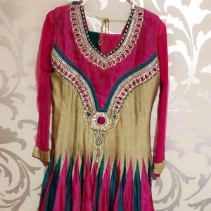 Indian Pakistani flared dress beautiful color comb